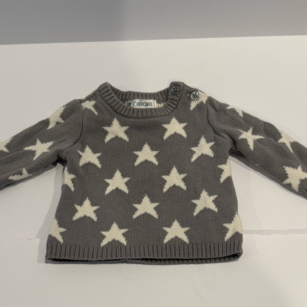 Cherokee sweater, baby‎ 0 to 3 month star print Americana